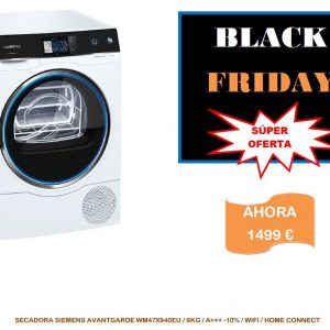 Secadora Siemens Avantgarde wm47x940eu de 9kg con wifi y home connect. En oferta en black friday en muebles Bravo, Valdemorillo, Madrid