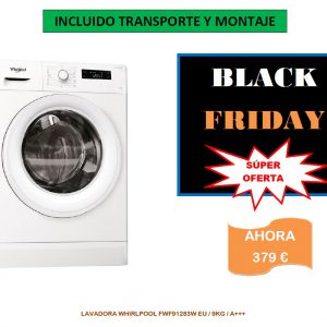 Lavadora whirlpool fwf91283w eu de 9kg en oferta por black friday en muebles bravo, Valdemorillo, Madrid